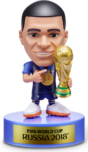 Kylian Mbappé (France) Holding the 2018 World Cup Trophy
