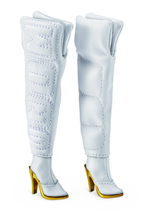 Boots, white quilted
