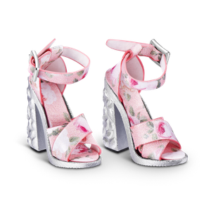 Platform Sandals, pink silver