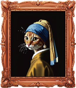 "Cat with a Pearl Earring" by Johannes Vermeer
