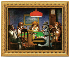 "Dogs Playing Poker" by Cassius Marcellus Coolidge