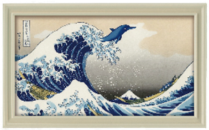 "The Great Wave" [dolphin] by Katsushika Hokusai