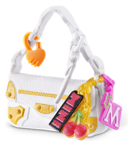 White Crossbody Bag with Cherry Charm