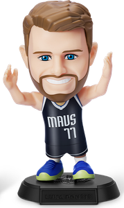 Luka Dončić (Mavs #77, arms up)